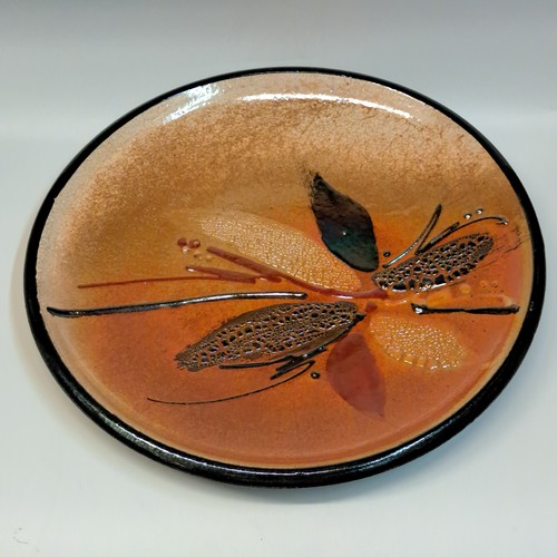 Click to view detail for #240738 Raku Platter Glitter Glaze $95